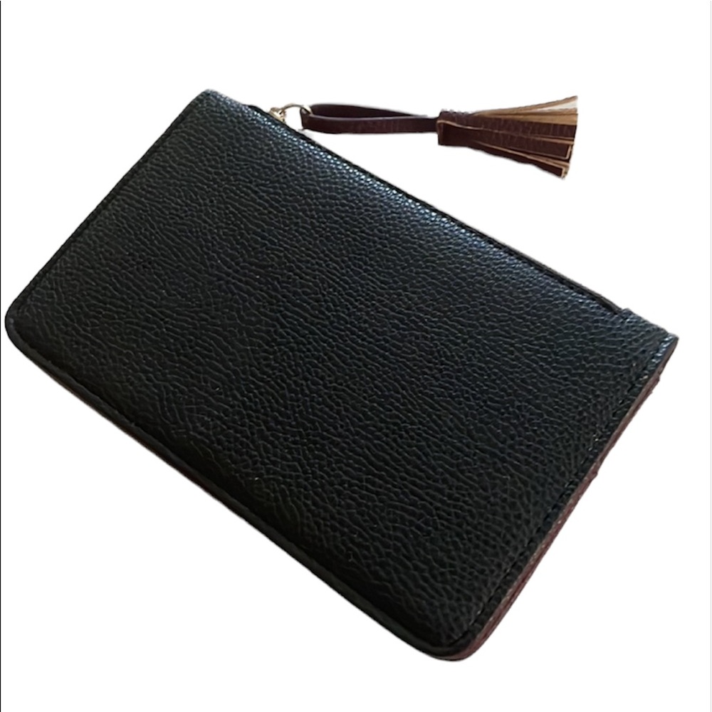 Chinese Laundry Black Clutch Slim Wallet Zipper Credit Card Cash Holder Wristlet